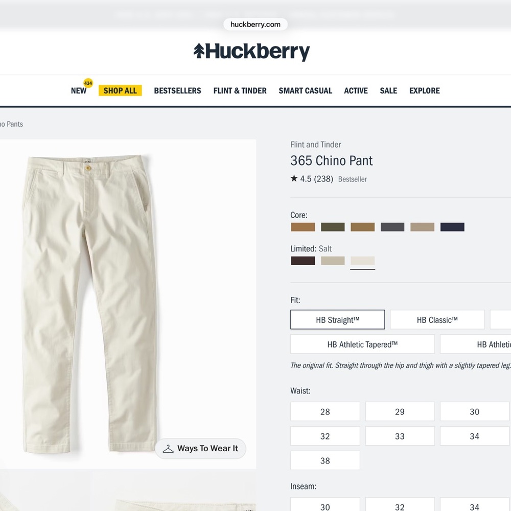 Flint and Tinder Salt Chino Pant - Men's Classic Fit